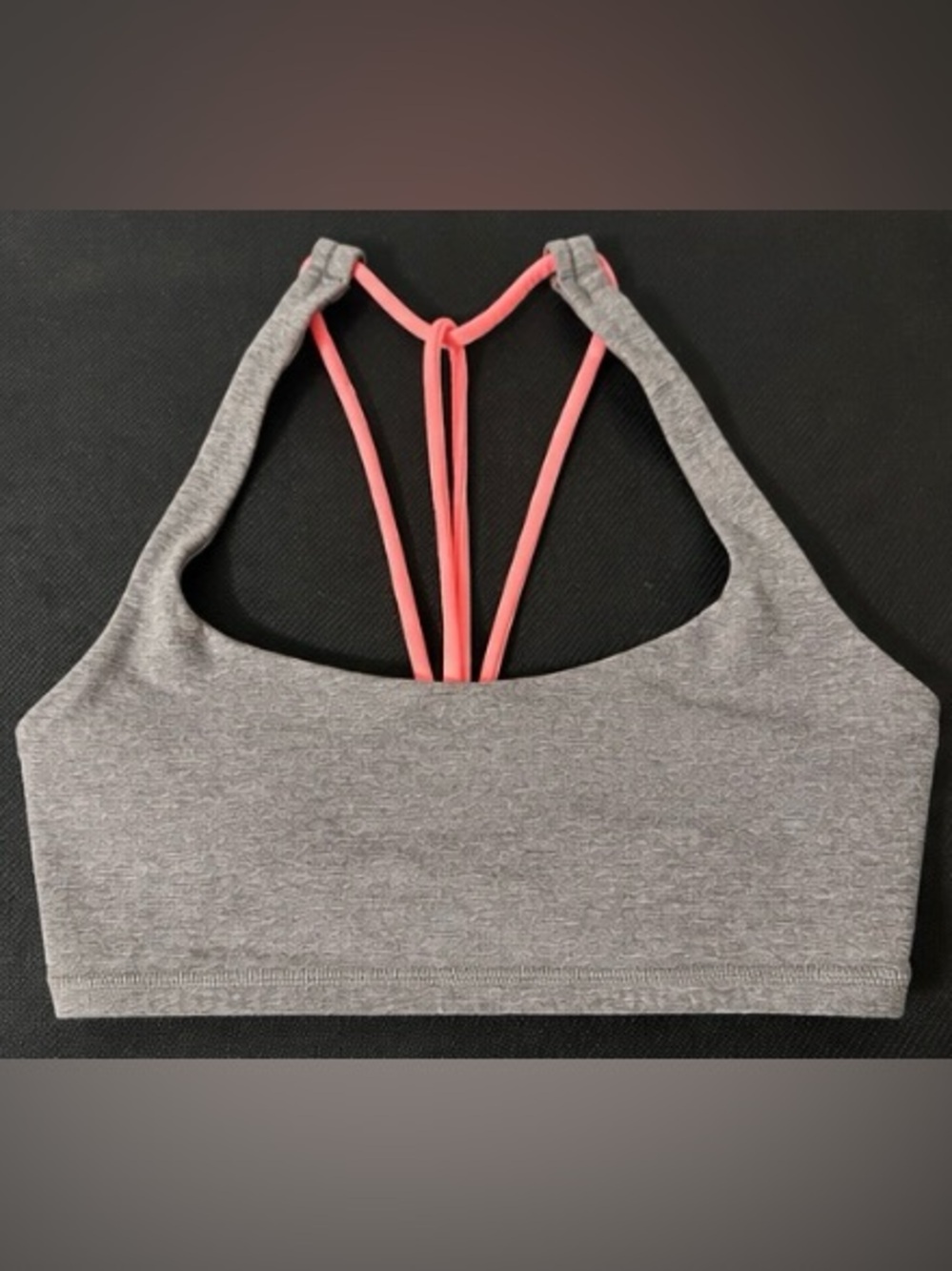 Lululemon Strappy Back Sports Bra | Heather Gray Pink  Athleisure Size Small 045